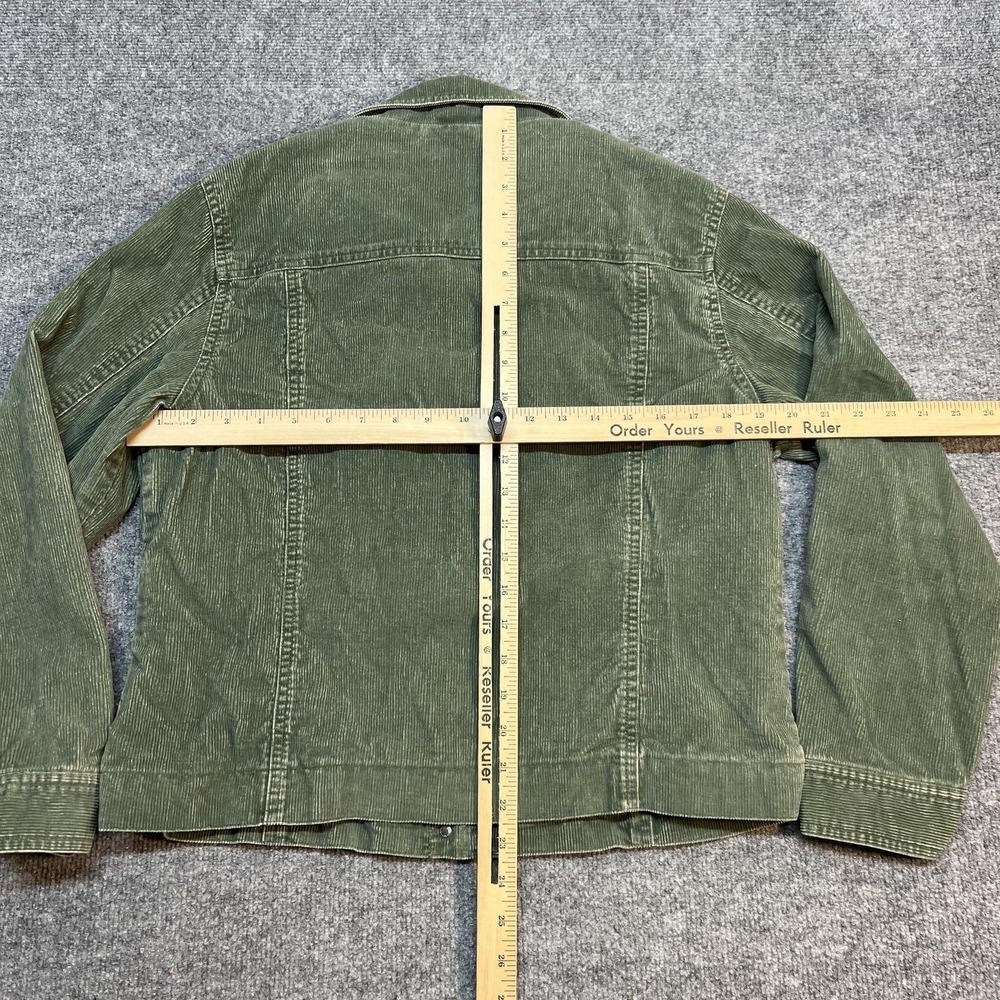 L.L. Bean Jacket Womens Medium Green Corduroy Button Front Lined Plaid Casual - Picture 7 of 9